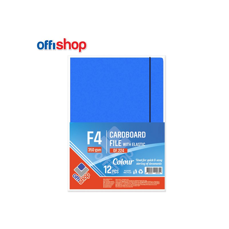 fascikla plava sa gumom-lastikom OF224 Fascikla Plastificirana Plava Sa Lastikom A4 350gr OF224 - Image 1